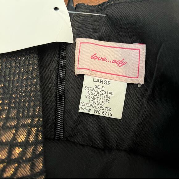 Love...Ady Fit and Flare Dress Black Gold Large - Picture 16 of 16